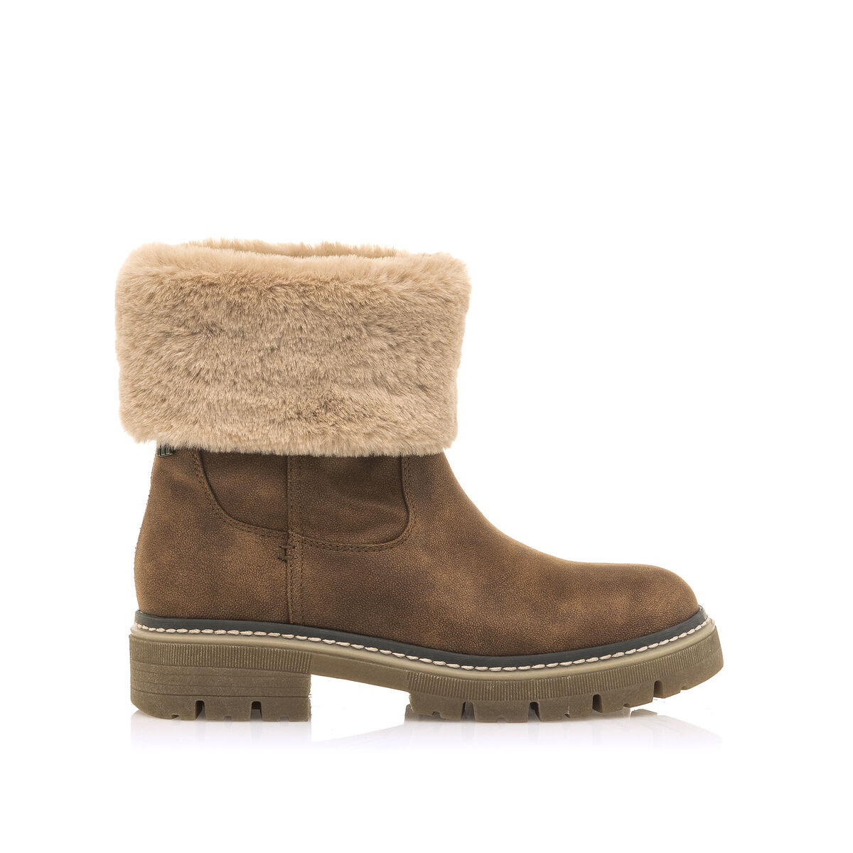 MTNG BROWN FUR ANKLE BOOTS