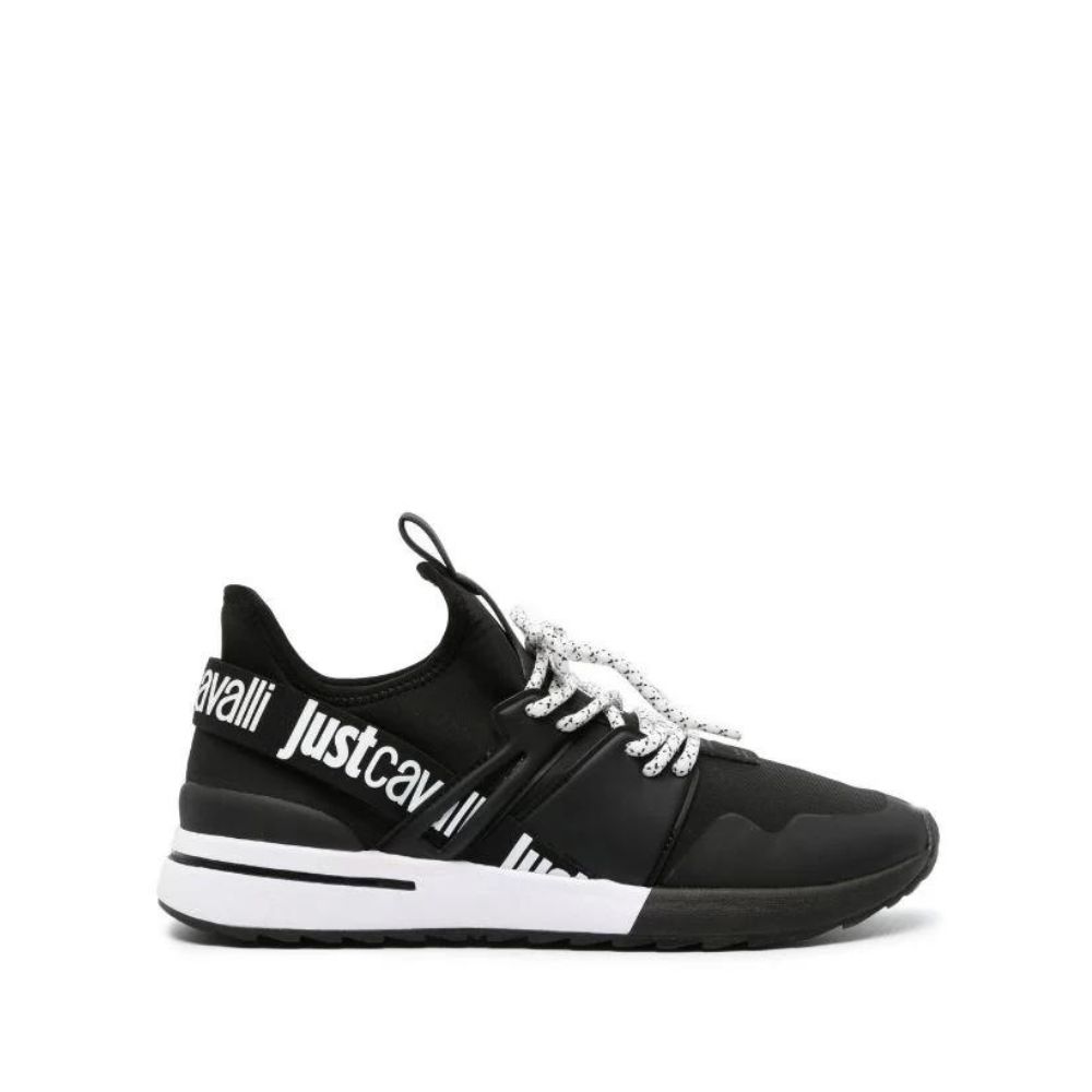 JUST CAVALLI MEN LACE UP BLACK SNEAKERS