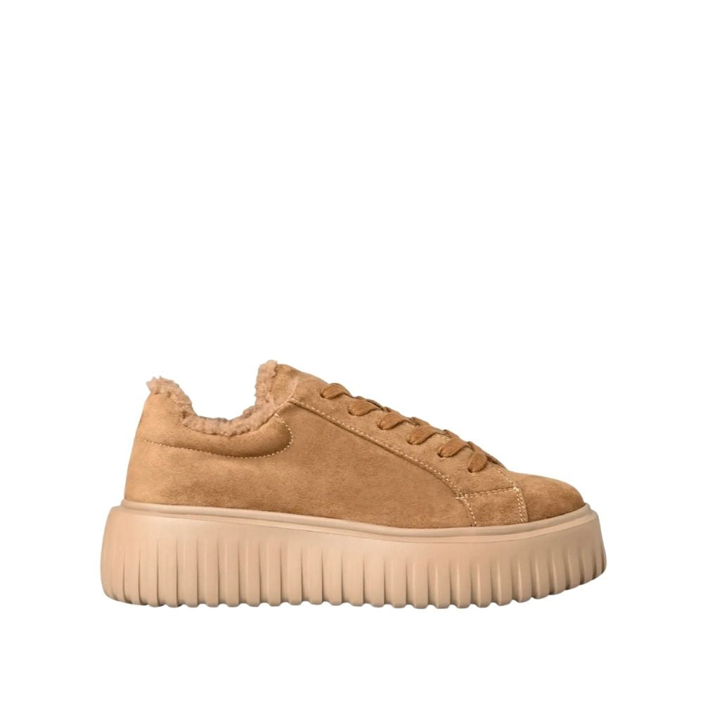 Envie Fleece-Trim Platform Sneakers