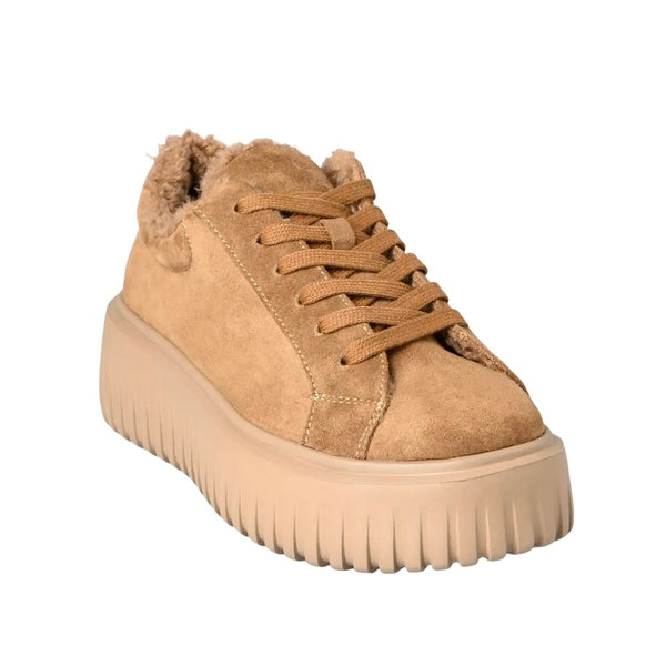 Envie Fleece-Trim Platform Sneakers