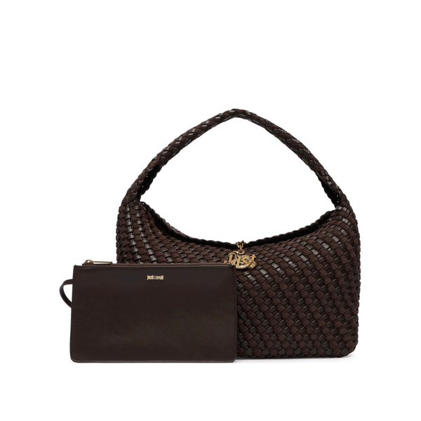 Just Cavalli Woven Shoulder Bag with Pouch