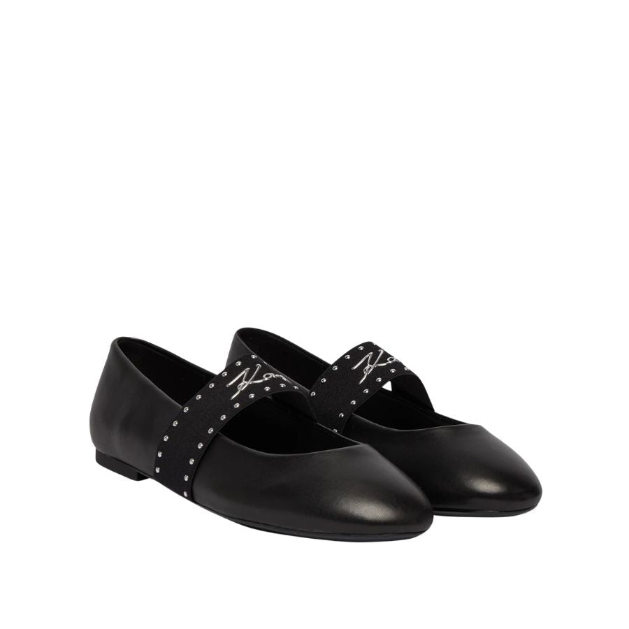 Karl Lagerfeld Studded Mary Jane Ballet Flats