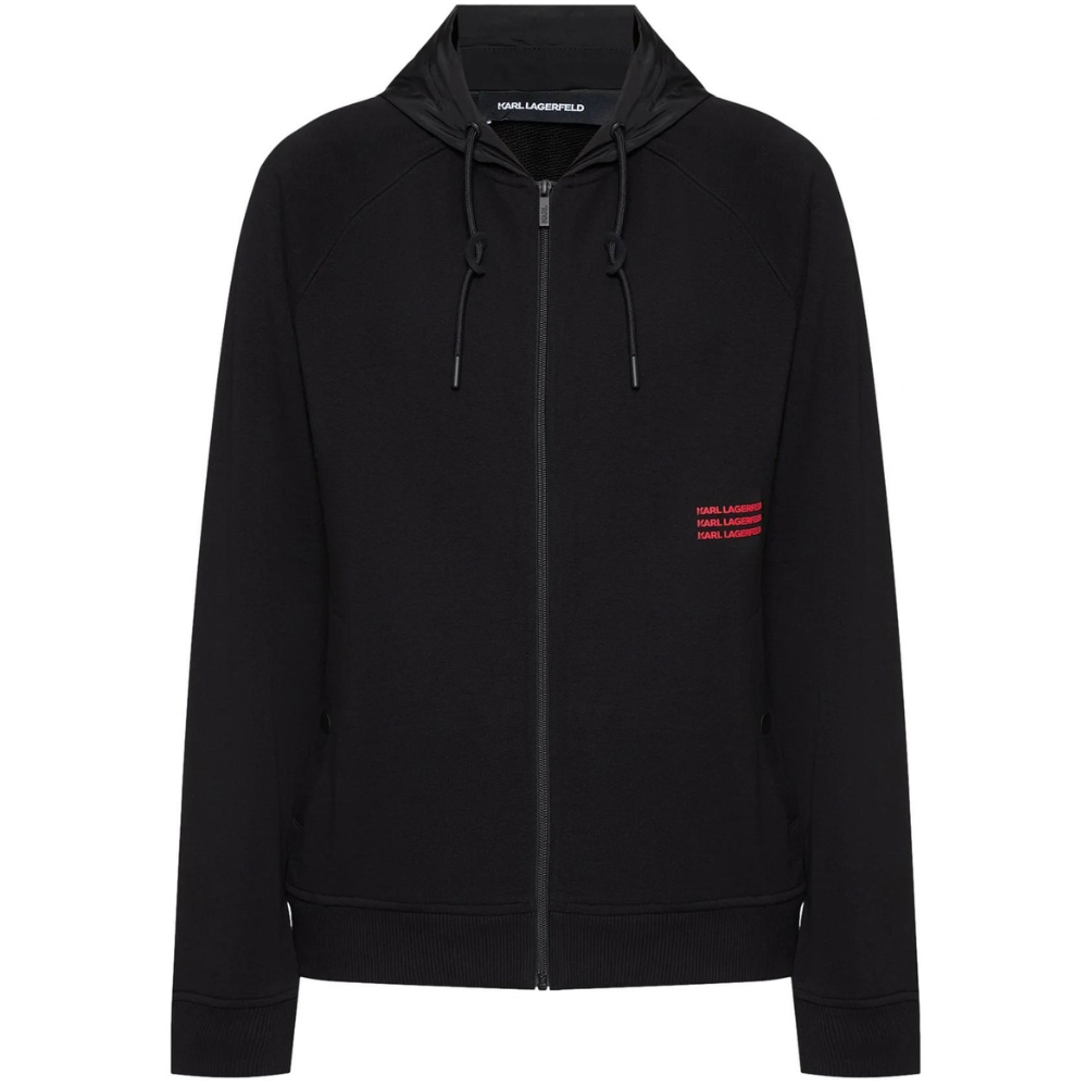 Karl Lagerfeld Zip-Up Hoodie with Red Logo