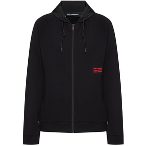 Karl Lagerfeld Zip-Up Hoodie with Red Logo