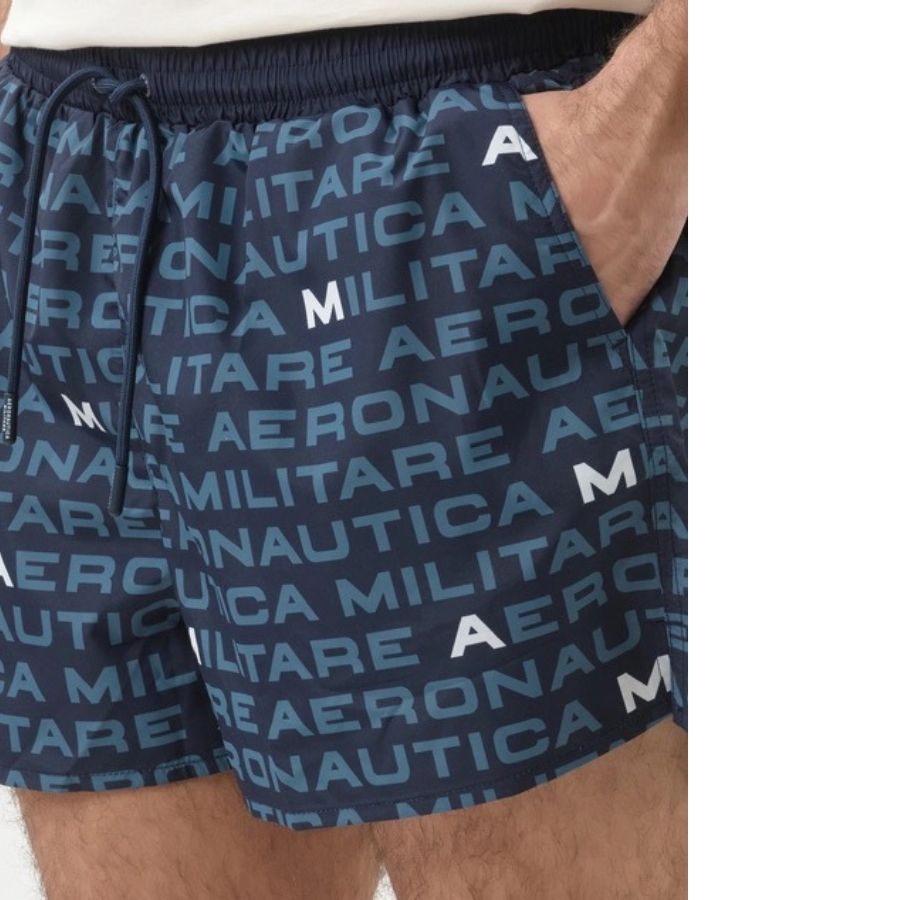 Aeronautica Militare All-over logo print Swim Short