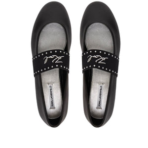 Karl Lagerfeld Studded Mary Jane Ballet Flats