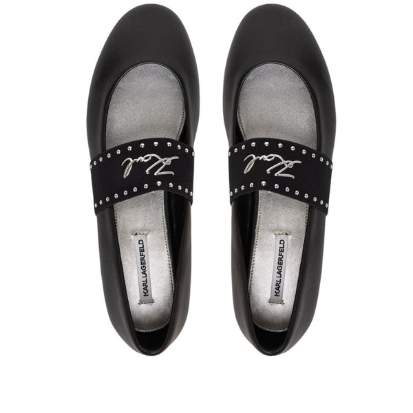 Karl Lagerfeld Studded Mary Jane Ballet Flats