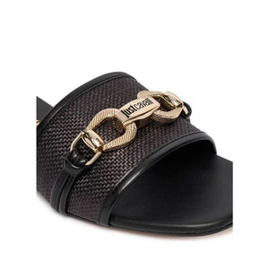 Just Cavalli Raffia Chain Detail Slides