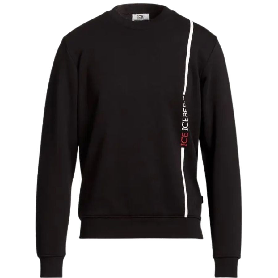 Iceberg Logo Stripe Crewneck Sweatshirt