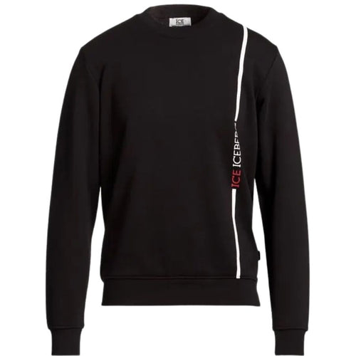Iceberg Logo Stripe Crewneck Sweatshirt