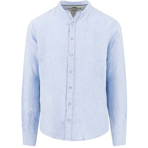 Fynch Hatton Linen Shirt with Chinese Collar