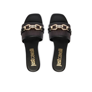 Just Cavalli Raffia Chain Detail Slides