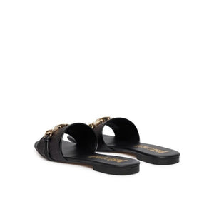 Just Cavalli Raffia Chain Detail Slides