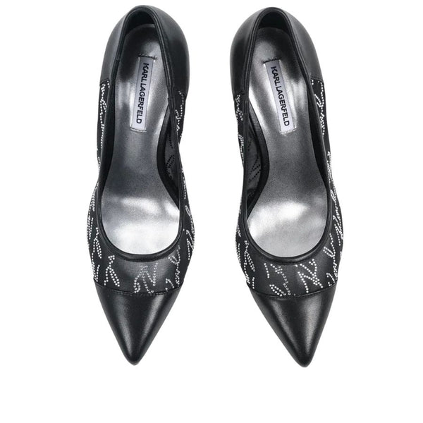 Karl Lagerfeld Rhinestone Mesh Pointed-Toe Pumps