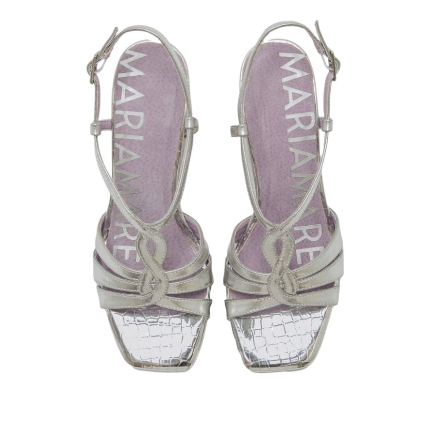 Mariamare  Metallic Strappy Block Heels
