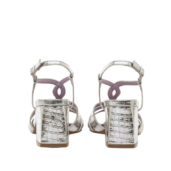 Mariamare  Metallic Strappy Block Heels