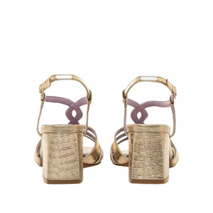 Mariamare  Metallic Strappy Block Heels