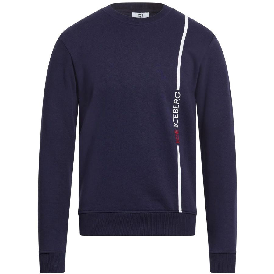 Iceberg Logo Stripe Crewneck Sweatshirt