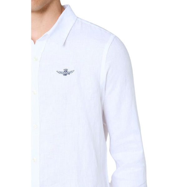 Aeronautica Militare Linen Button-Up Long Sleeve Shirt