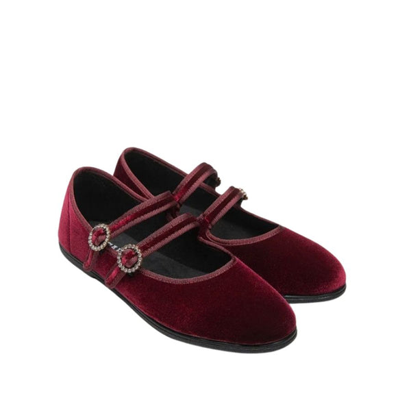 Macarena Double-Strap Velvet Mary Jane