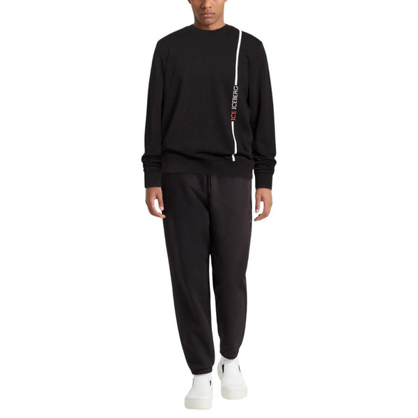 Iceberg Logo Stripe Crewneck Sweatshirt