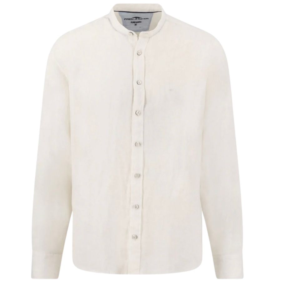 Fynch Hatton Linen Shirt with Chinese Collar