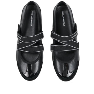 Karl Lagerfeld Leather Mary Jane Ballet Flats