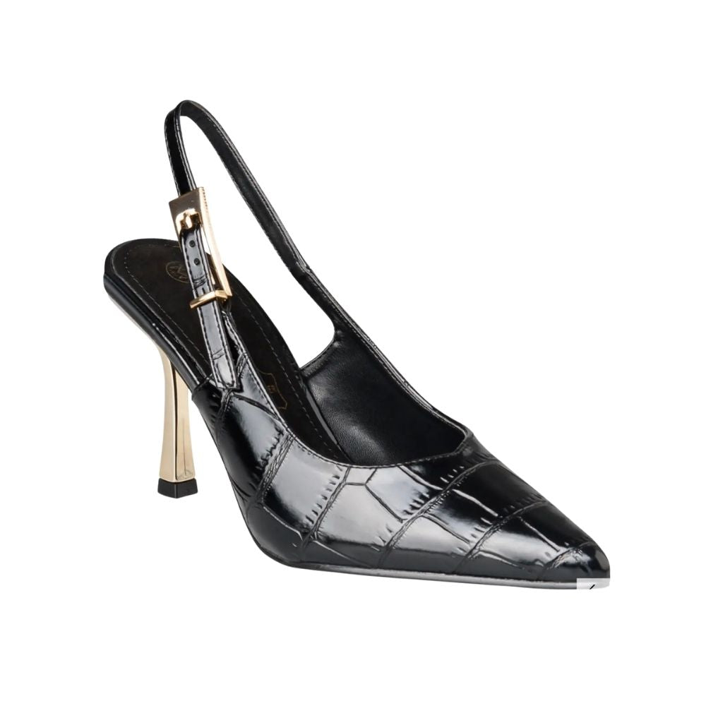Envie Croc-Effect Slingback Heels