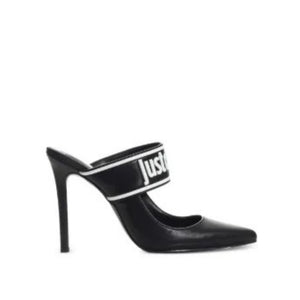 Just Cavalli Logo Strap Mule Heels
