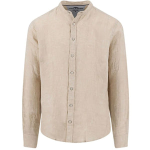 Fynch Hatton Linen Shirt with Chinese Collar