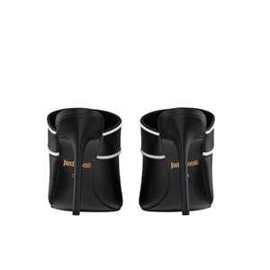 Just Cavalli Logo Strap Mule Heels
