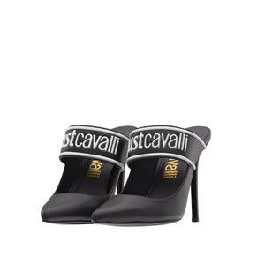 Just Cavalli Logo Strap Mule Heels
