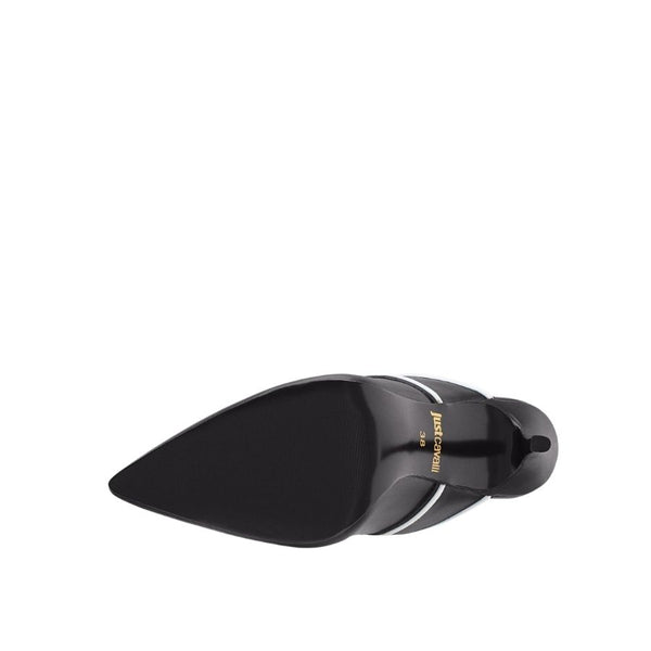 Just Cavalli Logo Strap Mule Heels