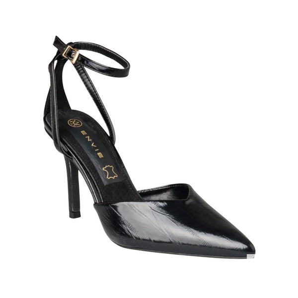 Envie Patent-Effect Ankle-Strap Heels