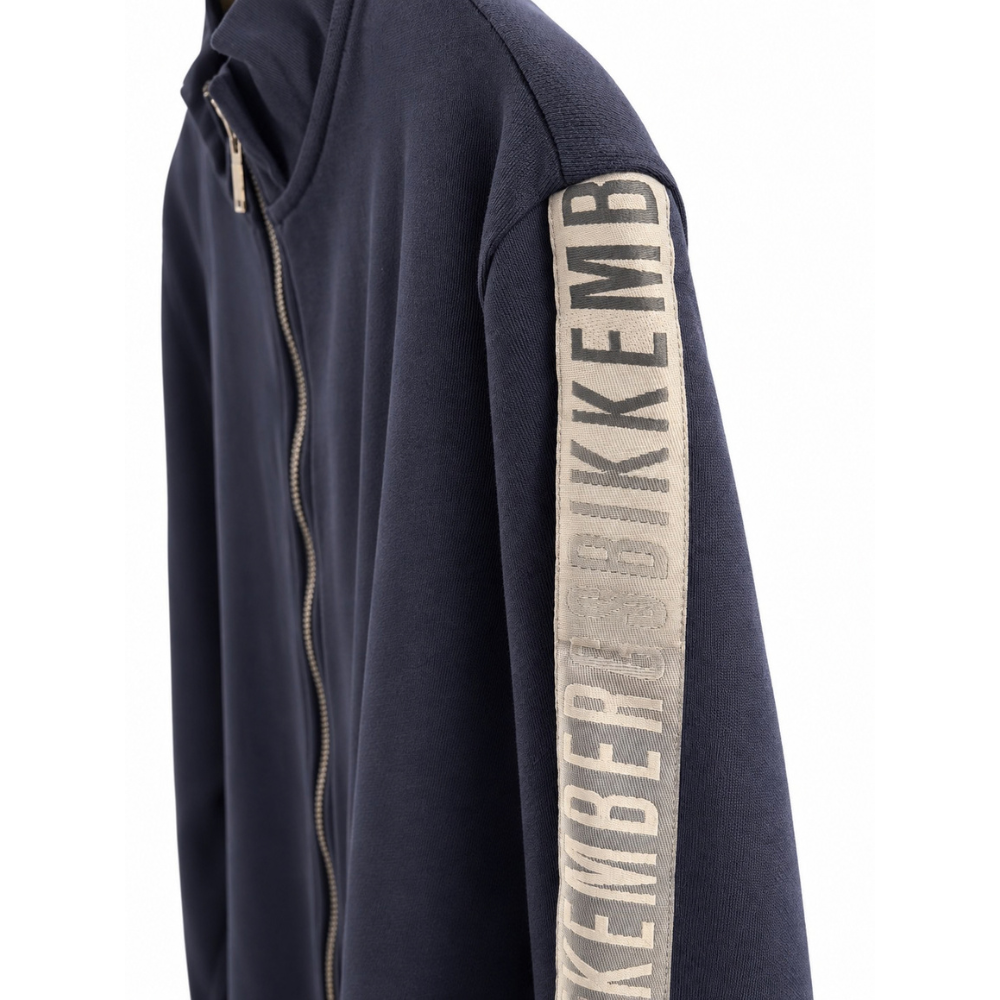 Bikkembergs Logo Tape Track Zip - Up Hoodie