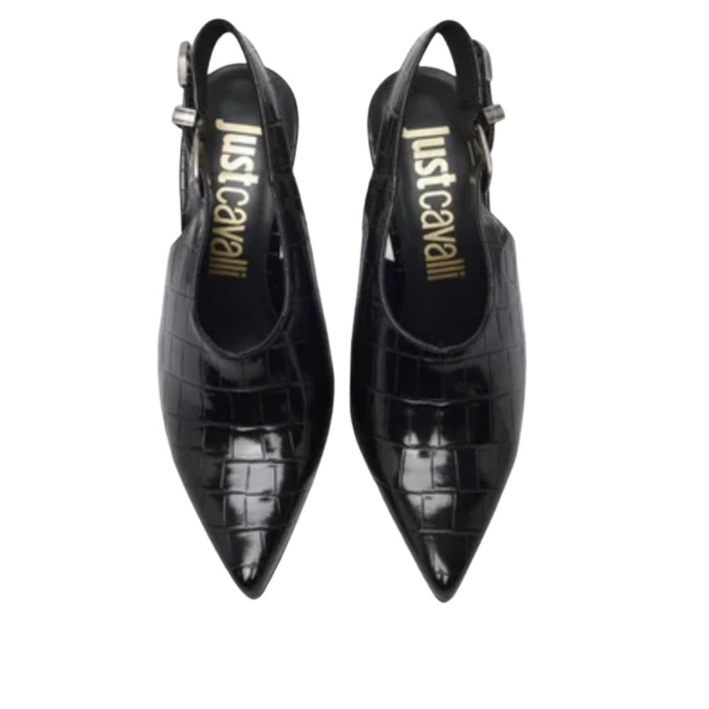 Just Cavalli Croc-Effect Slingback Pumps