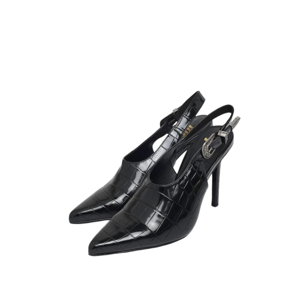 Just Cavalli Croc-Effect Slingback Pumps