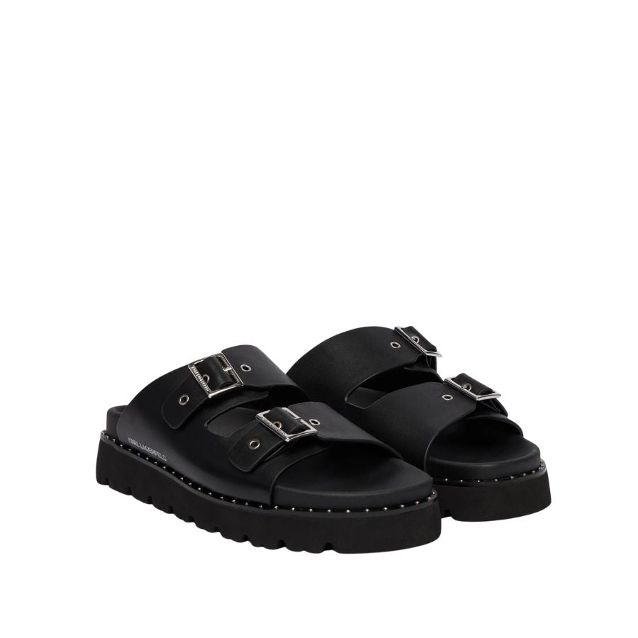 Karl Lagerfeld Double Buckle Platform Slide