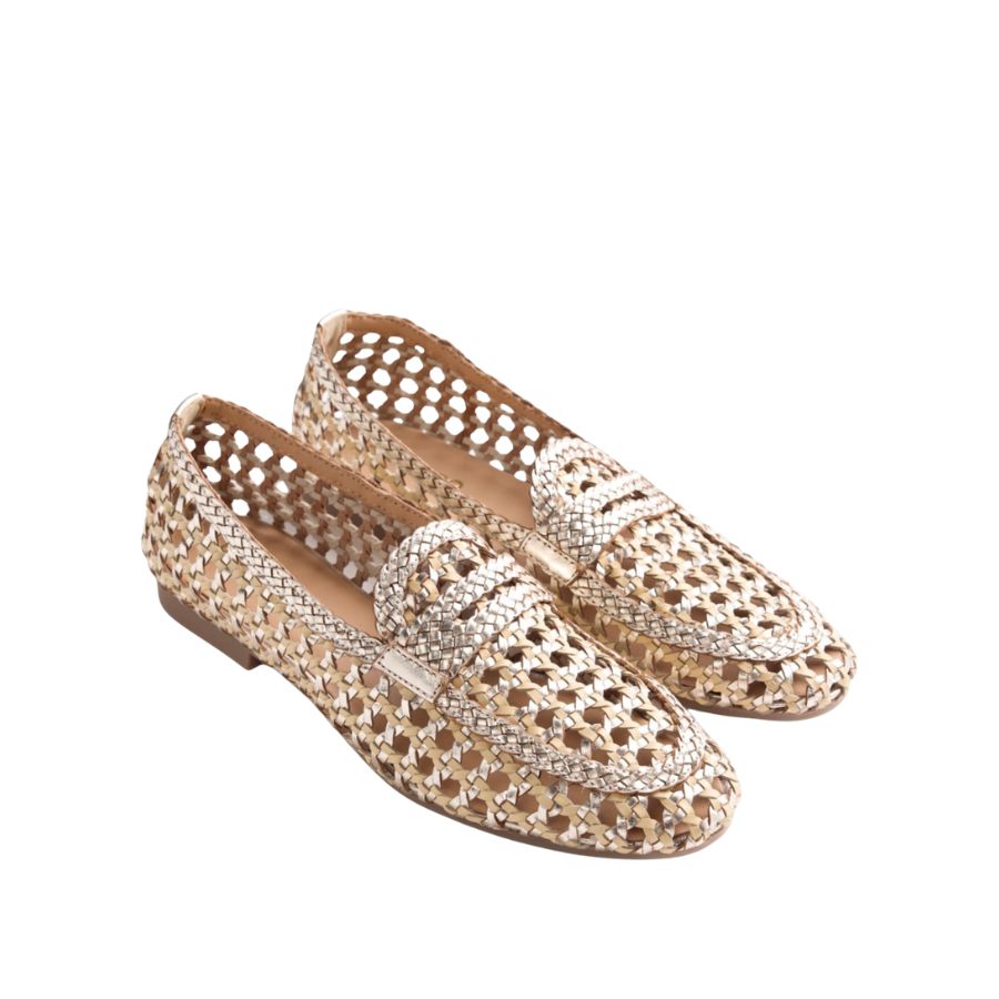 Gioseppo Shiny Braided Leather Loafers