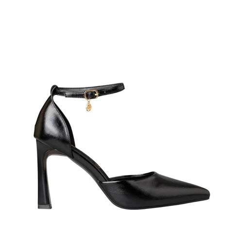 Envie Ankle-Strap Heels with Gold Charm