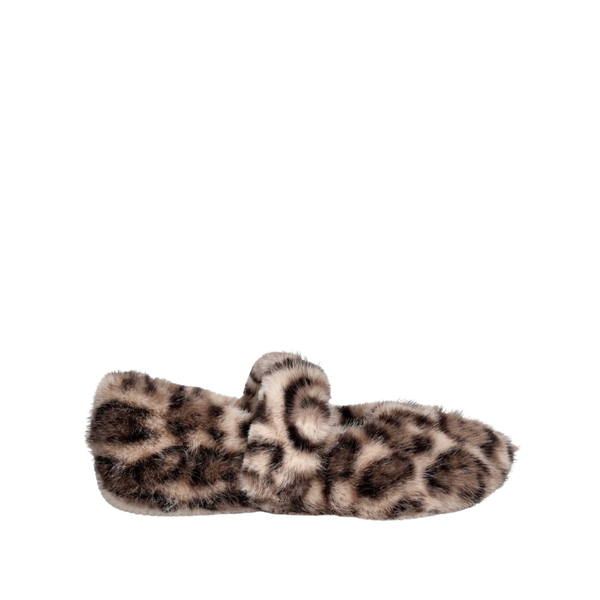 Verbenas Leopard Print Fluffy  Slippers
