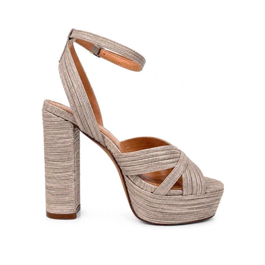 Exe Woven Platform Heel Sandals