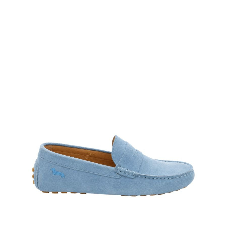 Harmont & Blaine Sky Blue Suede Driving Loafers