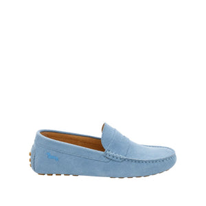 Harmont & Blaine Sky Blue Suede Driving Loafers