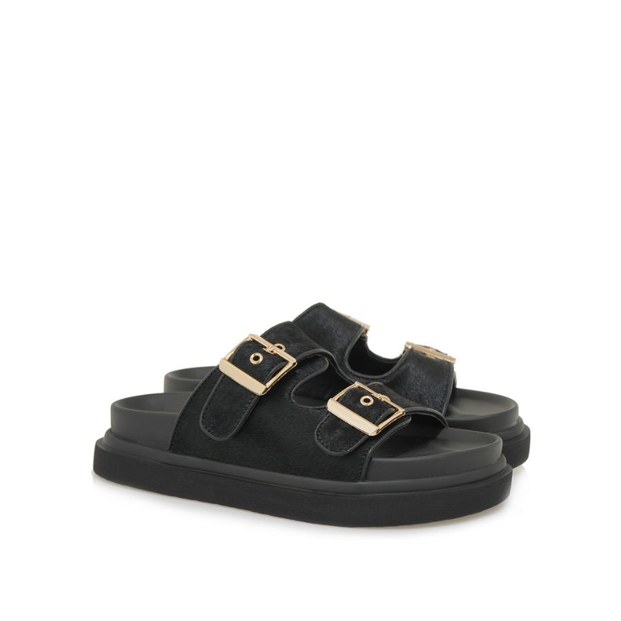 Exe Double-Buckle Slide Sandals