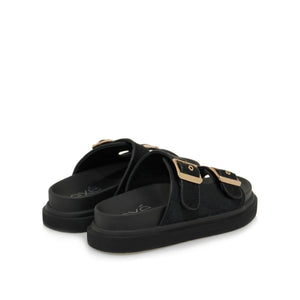 Exe Double-Buckle Slide Sandals
