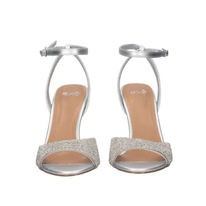 Exe Rhinestone Strap Heel Sandals