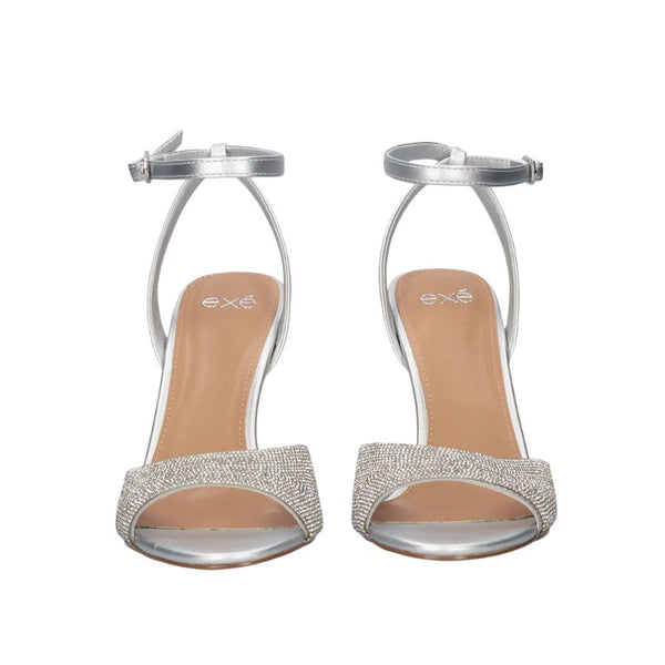 Exe Rhinestone Strap Heel Sandals