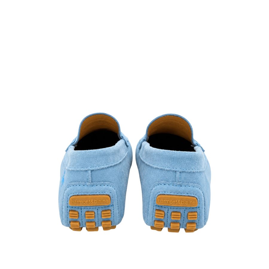 Harmont & Blaine Sky Blue Suede Driving Loafers