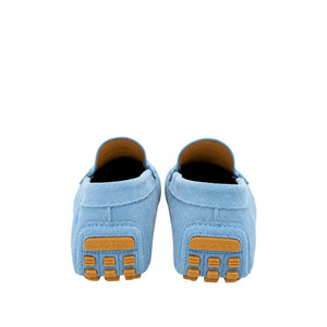 Harmont & Blaine Sky Blue Suede Driving Loafers
